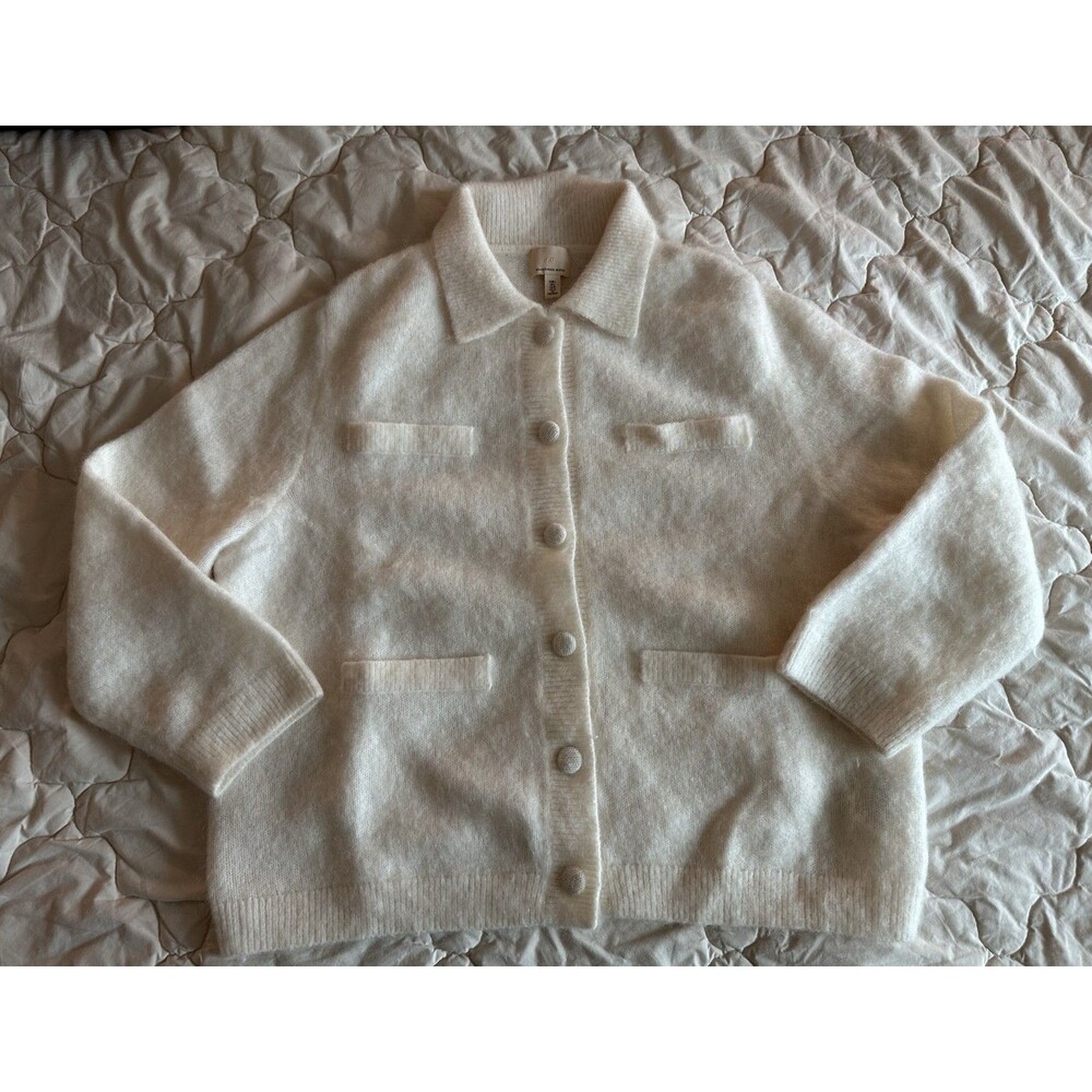 H&M Premium Collection Mohair-Wool Blend Button Up Cardigan